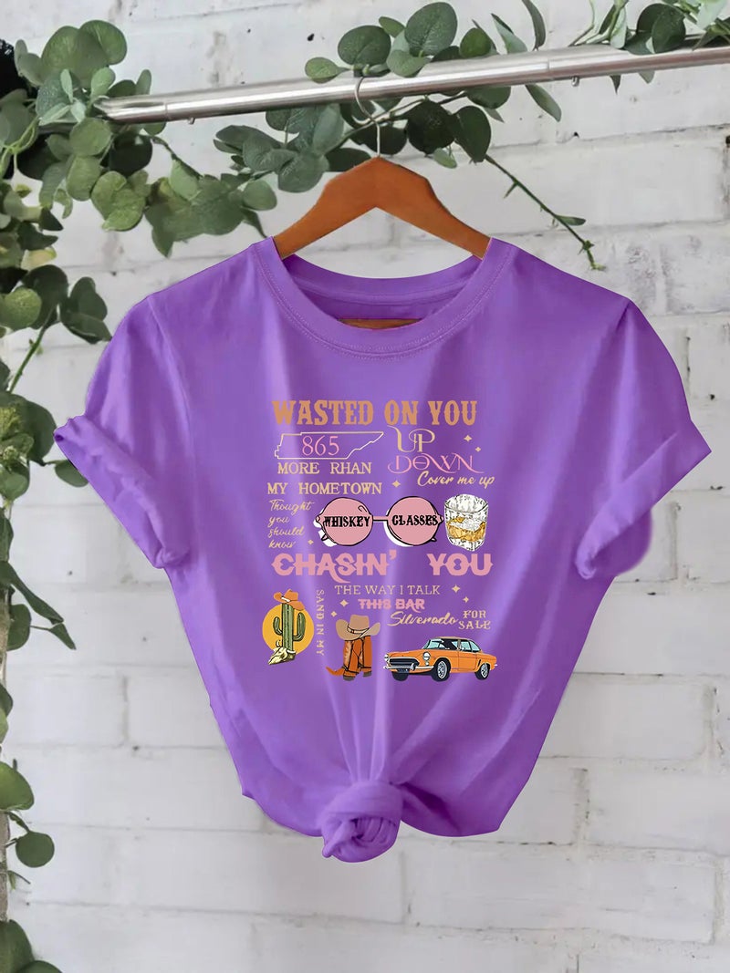 Independent Station Summer Wasted On You Crew Neck Pullover Short Sleeve Women'S 100 Cotton T-Shirt - Image 5