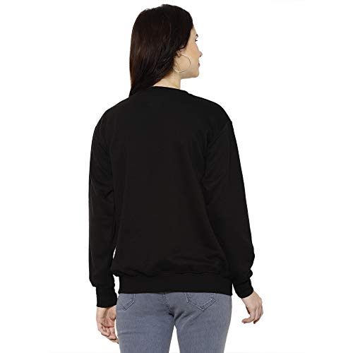 Mack Jonney Women Cotton Round Neck Regular Sweatshirts (Pack of 1 Black L) SW_RN_BLK_001-L - Image 2