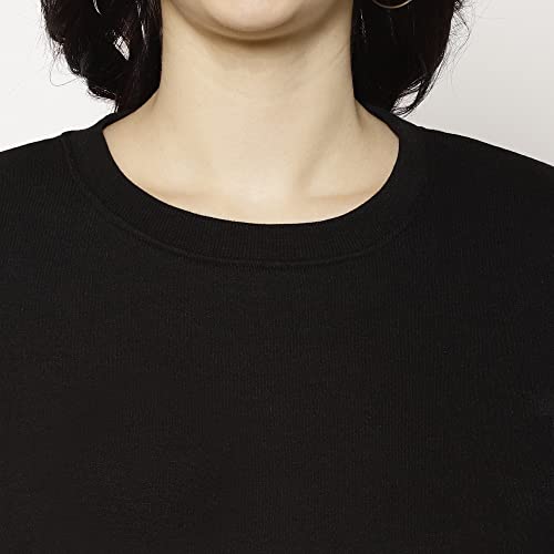 Mack Jonney Women Cotton Round Neck Regular Sweatshirts (Pack of 1 Black L) SW_RN_BLK_001-L - Image 4