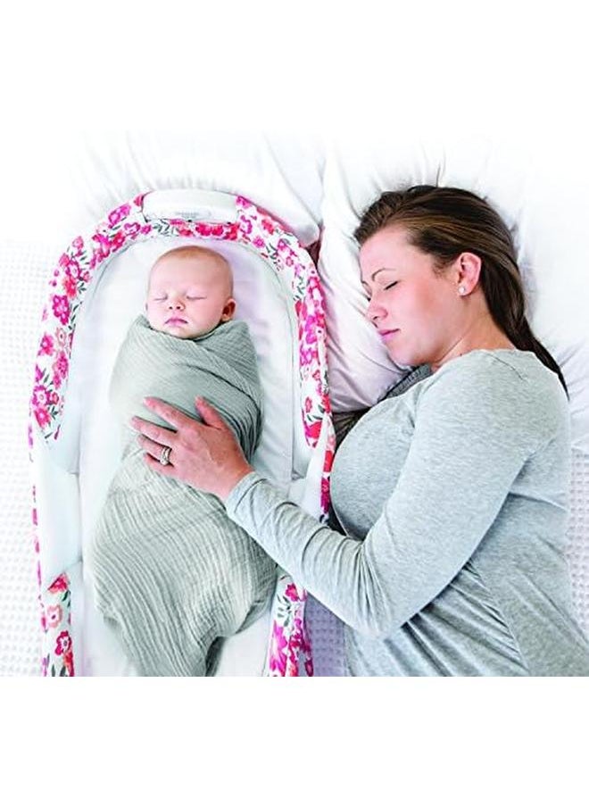 Baby Delight - Snuggle Nest Harmony Infant Sleeper Garden Dreams Fabric Pattern Portable Bassinet With Sound And Light Unit Waterproof Foam Mattress W Sheet - Image 1