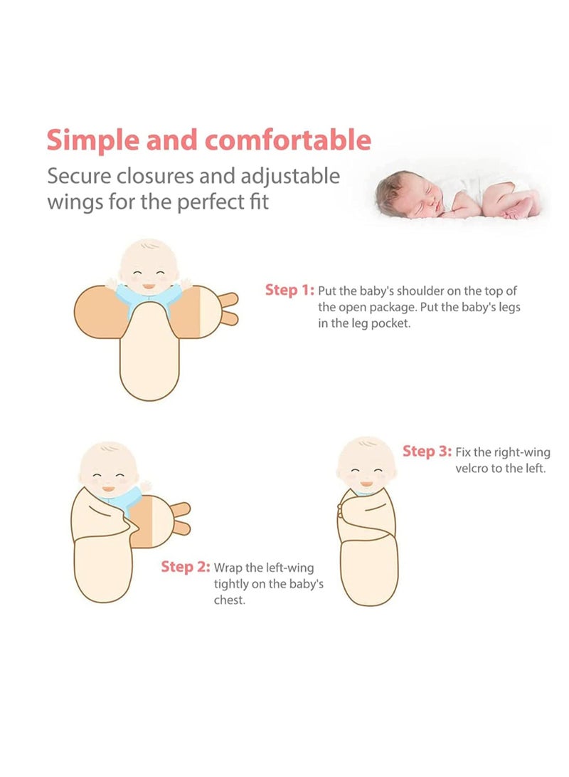 SOLARAE لفافة الأطفال بطانية لف الأطفال بطانية حديثي الولادة لفافة بطانية قطن عضوي بطانية للأطفال 2 6 أشهر 10 18 رطل كيس نوم للأطفال بطانية صغيرة عبوة من 2 - Image 5