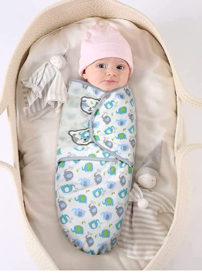 SOLARAE لفافة الأطفال بطانية لف الأطفال بطانية حديثي الولادة لفافة بطانية قطن عضوي بطانية للأطفال 2 6 أشهر 10 18 رطل كيس نوم للأطفال بطانية صغيرة عبوة من 2 - Image 2