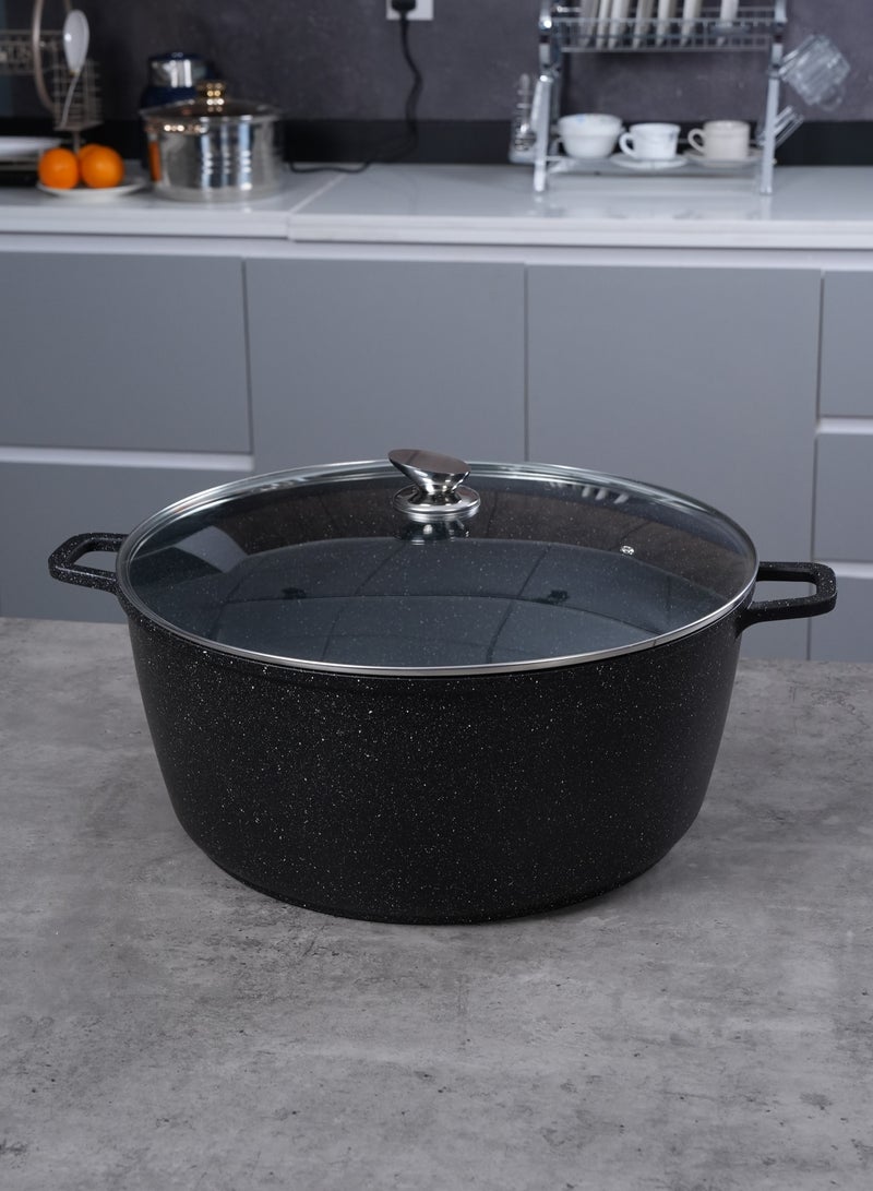 Homeway Marble Casserole 44cm – Heavy-Duty Die Cast Aluminum for Versatile Cooking - Image 2