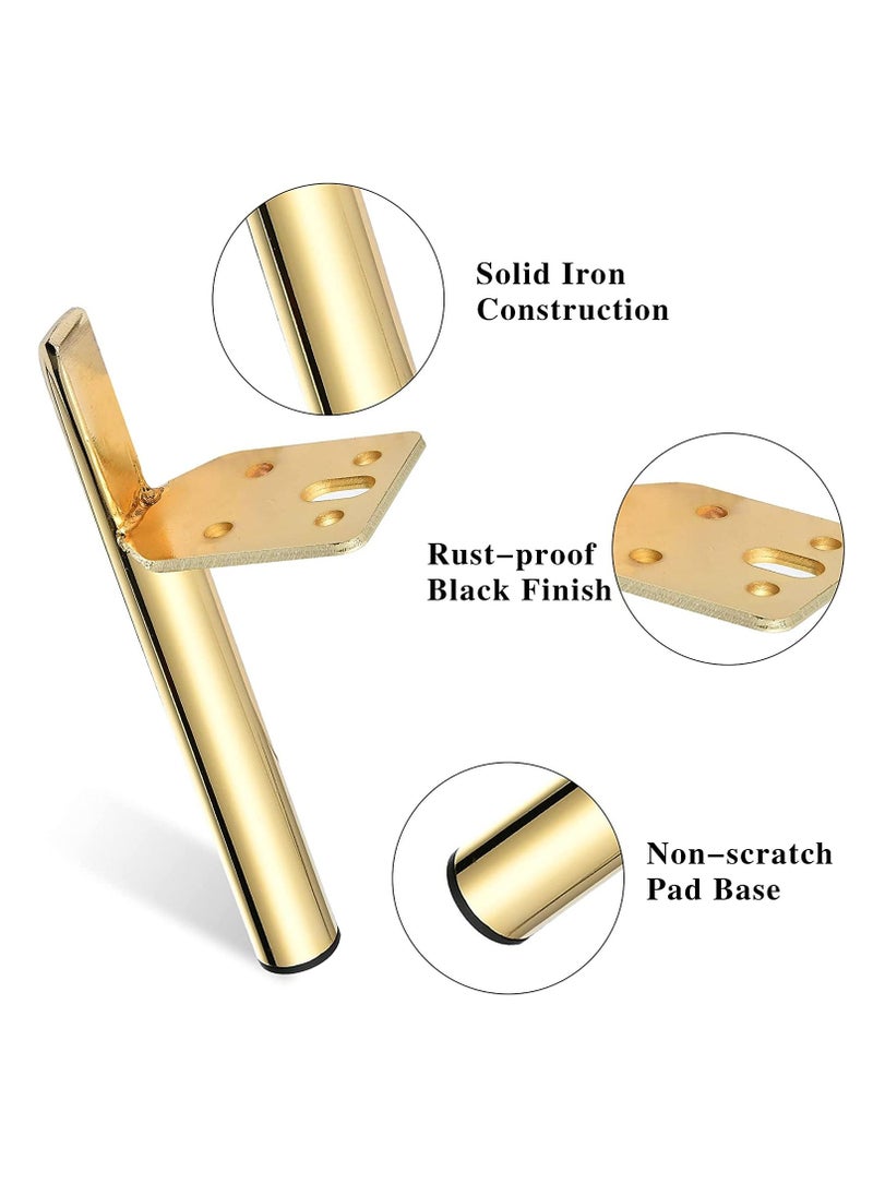 KASTWAVE - Metal Furniture Legs, Modern Coffee Table Legs, Metal Home DIY Projects Feet Replacement for Sofa Dresser Table Couch, Gold 6 Inch Set of 4 - Image 1