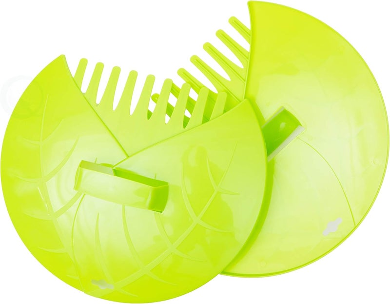 Gardenised Pair of Leaf Scoops, Hand Rakes for Lawn and Garden Cleanup (QI003286),Green - Image 1