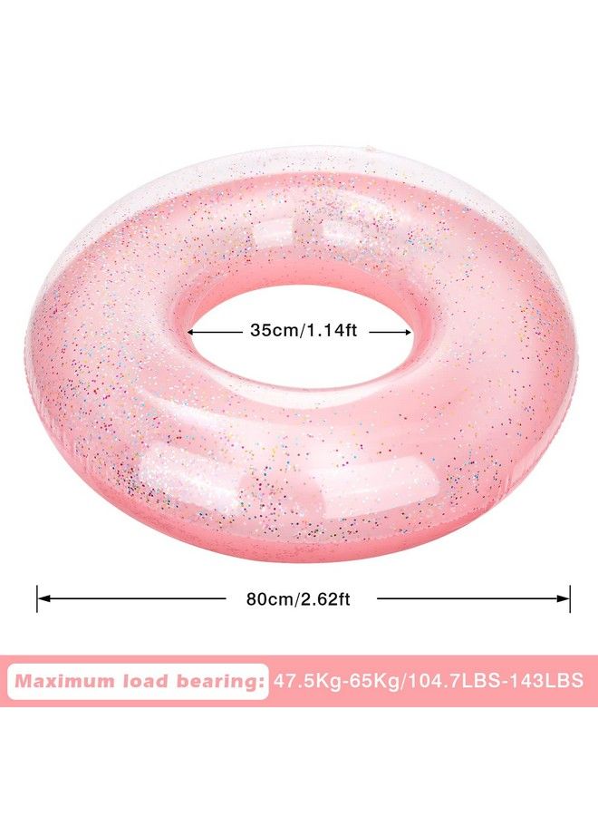 MoKo Swim Rings With Glitter 90Cm Diameter Inflatable Pool Float Swimming Pool Float Tube Round Shaped Swimming Tube Water Fun Beach Pool Toys For Summer Party For Kids Adults Rose Gold - Image 5