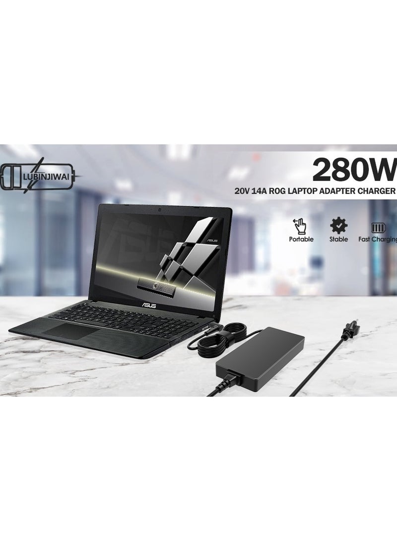 Max Power 280W 14A 20V ADP-280EB B AC Charger for Asus ROG Strix G15 G17 G513R G513Q G713R G713Q Scar 15 17 G532L G533Z G732L G733Z Hero Scar III G731G G531G G703G Gaming Laptop Power Supply Adapter Cord - Image 2