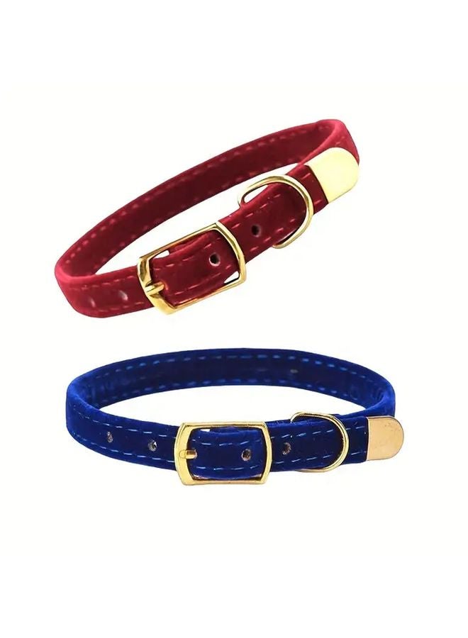 Blue Adjustable Polyamide Cat Collar with Safety Buckle for Small Dogs and Kittens - Image 1