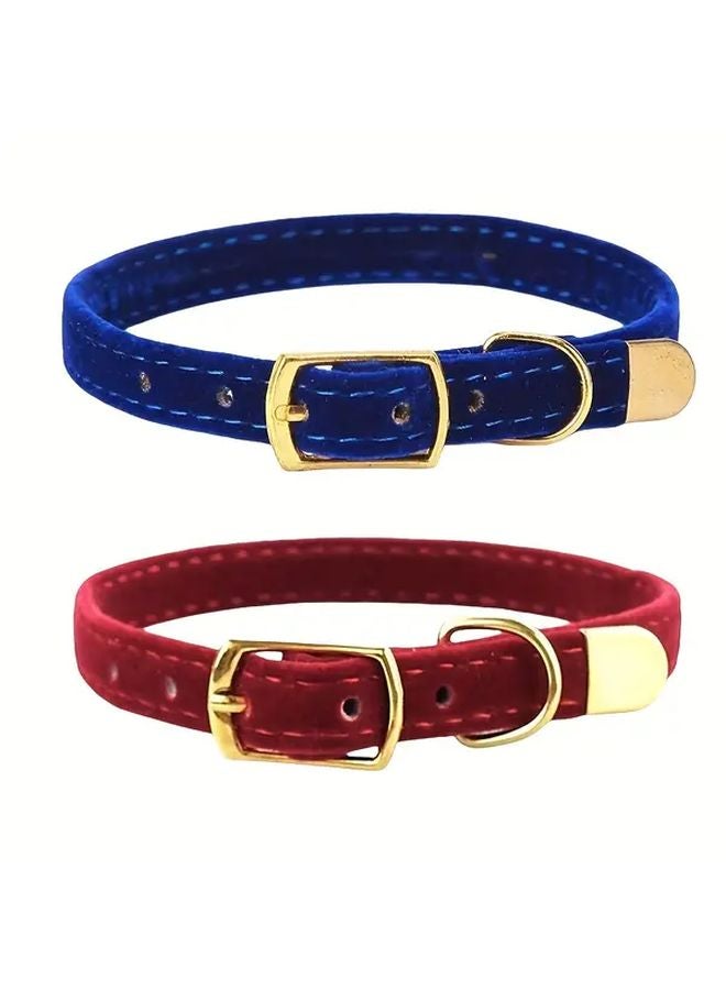 Blue Adjustable Polyamide Cat Collar with Safety Buckle for Small Dogs and Kittens - Image 3
