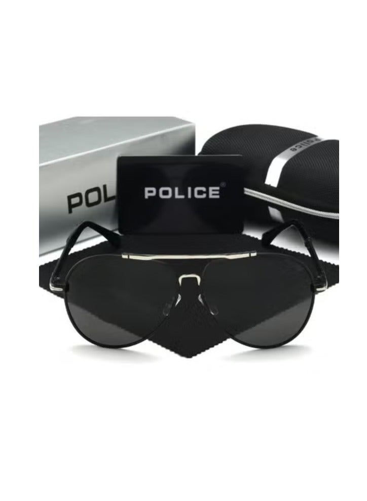 POLICE Polarized sunglasses men's driving sunglasses driver toad glasses driving large frame UV blocking glasses - Image 2