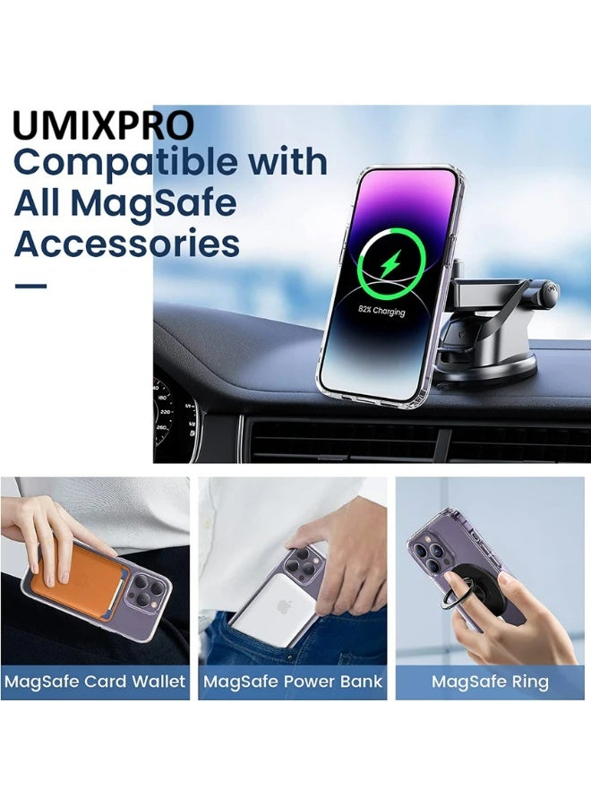 UMIXPRO Clear MagSafe Case for iPhone 14 Pro 6.1 Inch - Slim, Anti-Yellowing, Protective Transparent Magnetic Phone Cover - Image 3