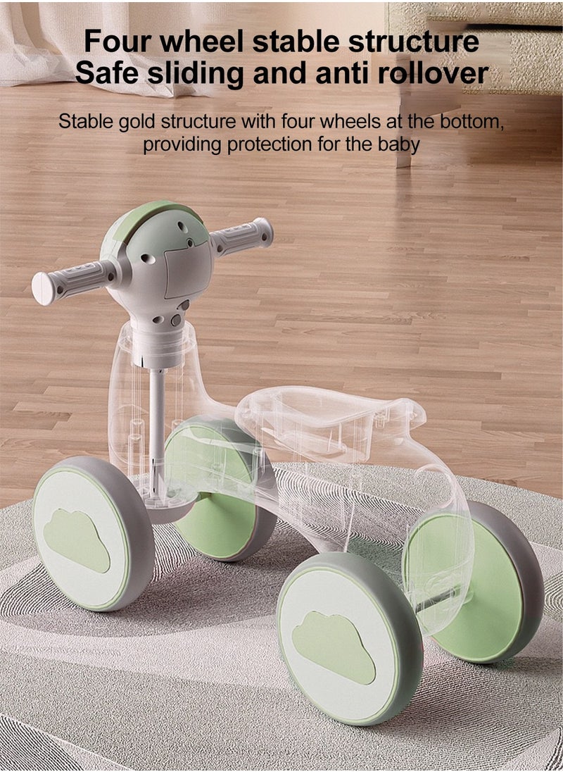 Children's Balance Bike, 4-Wheel Balance Bike for Boys and Girls 1-6 Years Toddler and Baby, Ride on Toys with Light and Music Indoor Outdoor Fun