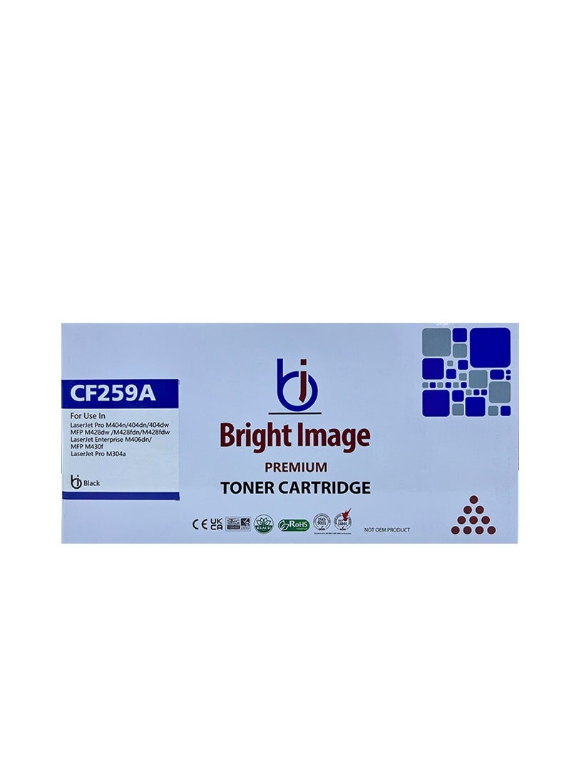 Bright Image CF259A Black Toner Cartridge With Chip – High Yield Replacement for HP LaserJet Pro M404n / 404dn / 404dw, MFP M428dw / M428fdn / M428fdw, HP Laser Jet Enterprise M406dn / MFP M430f, HP Laser Jet Pro M304a 