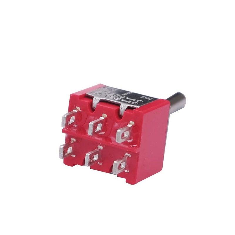 mxuteuk 6pcs Momentary Mini Miniature Toggle Switch 6 Terminal 3 Position DPDT (ON)/Off/(ON) for Car Dash Dashboard 5A 125V 2A 250V MTS-223 - Image 4