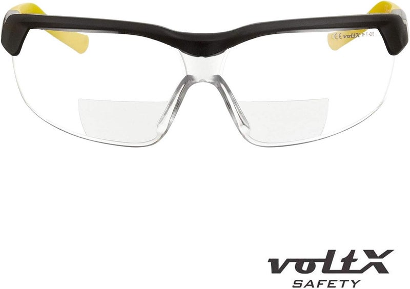 voltX 3 x GT ADJUSTABLE Bifocal Reading Safety Glasses Clear Lens 10 UKCA CE EN166FT Certified Anti fog coated UV400 Lens Scratch resistant Tilt and length adjustable earstems - Image 5