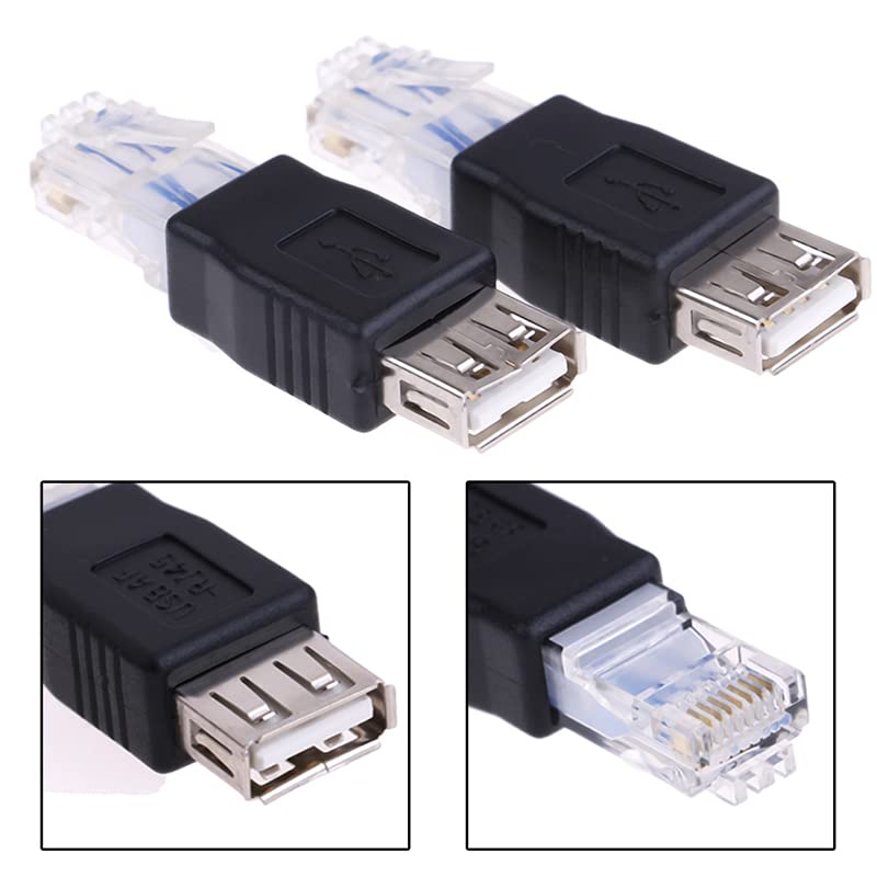 Herfair Ethernet to USB Adapter 2PCS for ADSL Modem/Router/Computer Camera/Surveillance Camera with Network Function - RJ45 LAN Internet Male to USB Female Connector - Image 5