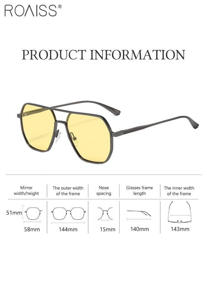 رويس نظارة الرؤية الليلية المستقطبة للرجال للقيادة، نظارة الشمس الواقية من الأشعة فوق البنفسجية 400 بإطار من السبائك، نظارة مربعة للرجال مناسبة للقيادة وصيد الأسماك ولعب الجولف والسفر - Image 3