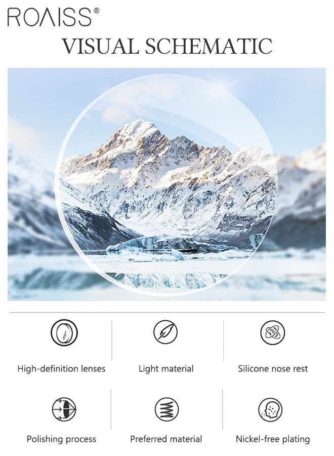 رويس نظارة الرؤية الليلية المستقطبة للرجال للقيادة، نظارة الشمس الواقية من الأشعة فوق البنفسجية 400 بإطار من السبائك، نظارة مربعة للرجال مناسبة للقيادة وصيد الأسماك ولعب الجولف والسفر - Image 5