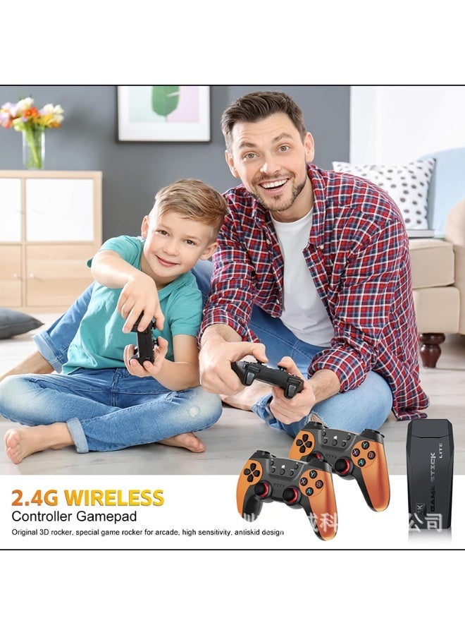 HUMJO 2.4G TV Game Stick 4K HD Retro Video Game Console Built-in 20000 Games Dual 2.4G Wireless Controllers for Home Gaming 256GB - Image 2