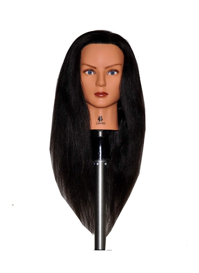 BELLRINO - 24" Cosmetology Mannequin Manikin Training Head With Human Hair Lindsey (Lindsey) (Lindsey) - Image 1