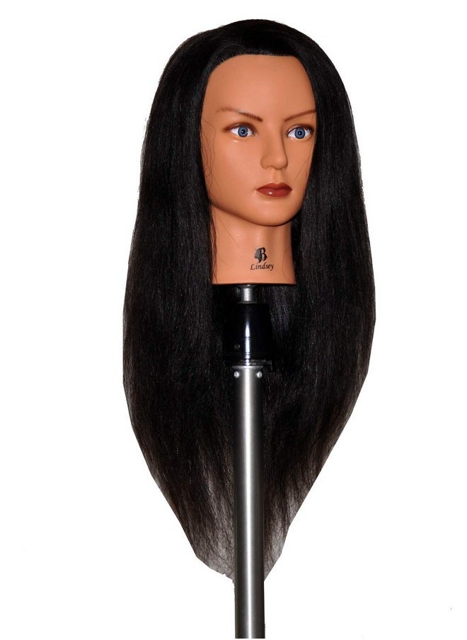 BELLRINO - 24" Cosmetology Mannequin Manikin Training Head With Human Hair Lindsey (Lindsey) (Lindsey) - Image 1