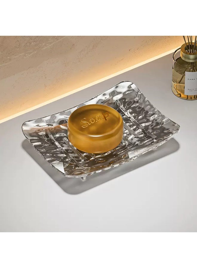 Sunspire Luxury Glacier Pattern Soap Box, Self-Draining Soap Box, 11x8cm, Soap Box for Shower, Bathroom, Kitchen - Image 1