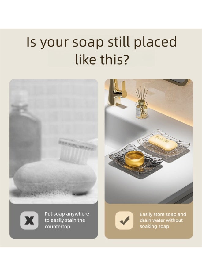 Sunspire Luxury Glacier Pattern Soap Box, Self-Draining Soap Box, 11x8cm, Soap Box for Shower, Bathroom, Kitchen - Image 3