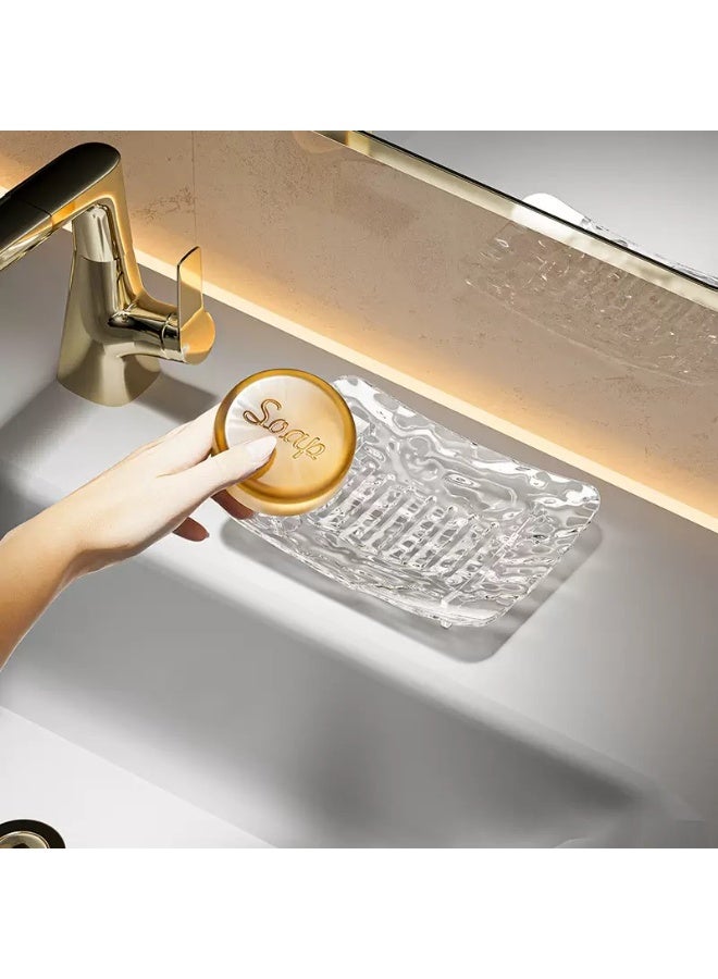Sunspire Luxury Glacier Pattern Soap Box, Self-Draining Soap Box, 11x8cm, Soap Box for Shower, Bathroom, Kitchen - Image 2