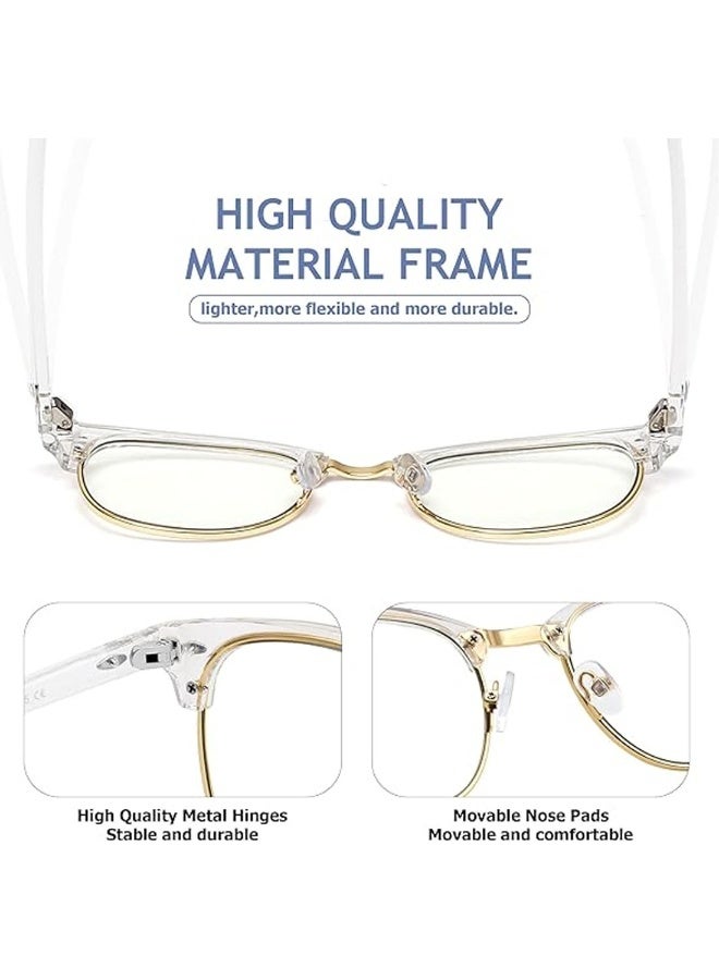 2 Pack Blue Light Blocking Glasses Men Women Semi Rimless Anti Eyestrain Filter Blue Ray UV400 Clear Lens Computer Eyewear - Image 4