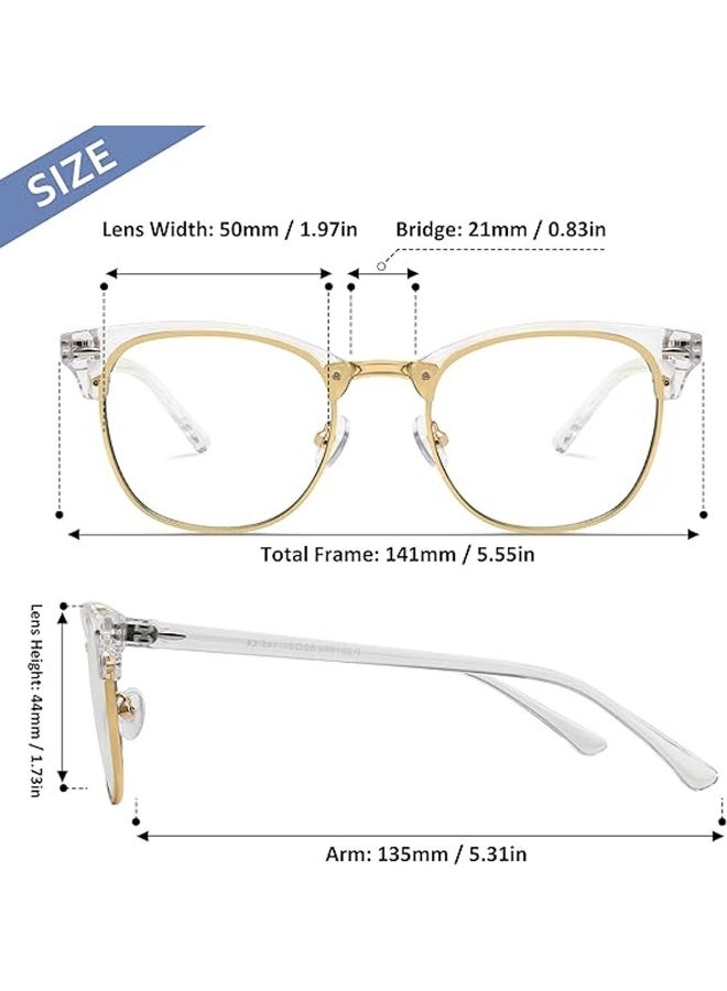 2 Pack Blue Light Blocking Glasses Men Women Semi Rimless Anti Eyestrain Filter Blue Ray UV400 Clear Lens Computer Eyewear - Image 5