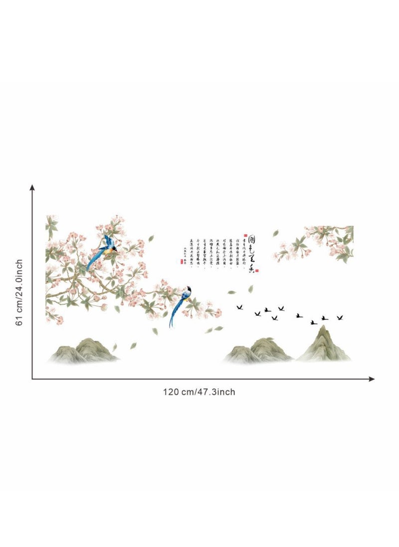 Bluejw Elegant Chinese Style Landscape Painting Self-Adhesive Wall Stickers Perfect For Bedroom And Living Room Decoration  - Image 4