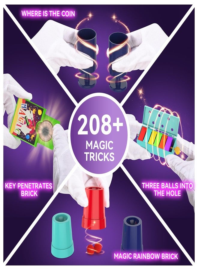 Nicella Magic Kit - 208+Magic Tricks for Kids Age 6-8, Magic Set with Manual and Video for Beginners and Kids, Christmas Halloween Birthday Gifts Toys for Ages 6 7 8 9 10 11 12 Years Old Boys Girls - Image 3