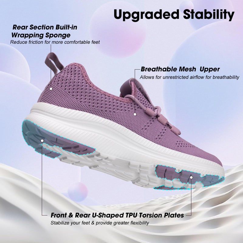 ZOVE Wide Toe Box Shoes Women Extra Wide Width Sneakers Ultra Light Road Running Shoes Non-Slip Tennis Sneakers Breathable Walking Athletic 8803 Purple 40 - Image 5