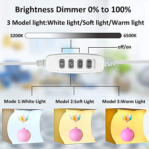 Jubilant 23cm LED Ring Light Box Photo Studio Light Box Softbox Photography Shooting Tent Kit with White/Warm/Soft Lighting & 6 Color Backdrops - Image 2