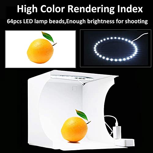 Jubilant 23cm LED Ring Light Box Photo Studio Light Box Softbox Photography Shooting Tent Kit with White/Warm/Soft Lighting & 6 Color Backdrops - Image 5