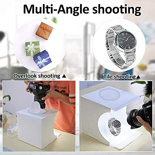 Jubilant 23cm LED Ring Light Box Photo Studio Light Box Softbox Photography Shooting Tent Kit with White/Warm/Soft Lighting & 6 Color Backdrops - Image 4