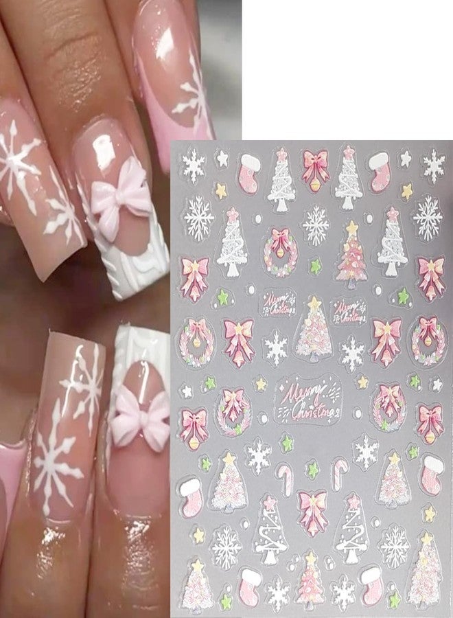 BYJKYEN 6 Pcs Christmas Nail Stickers for Nail Art, Fireworks Snowflake Nail Decals 3D Self-Adhesive Fireworks Snowflakes Nails Design Xmas Nail Sticker Snowflakes Sticker for New Year DIY Nail Decoration Kit - Image 2