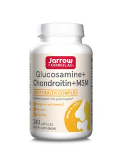 jarrow formulas Glucosamine 1500 Mg + Chondroitin 1200 Mg + Msm 300 Mg Per Serving 240 Capsules 60 Servings Joint Health Complex Nutrient Support For Joint Health With Vitamin C & Manganese  - Image 1