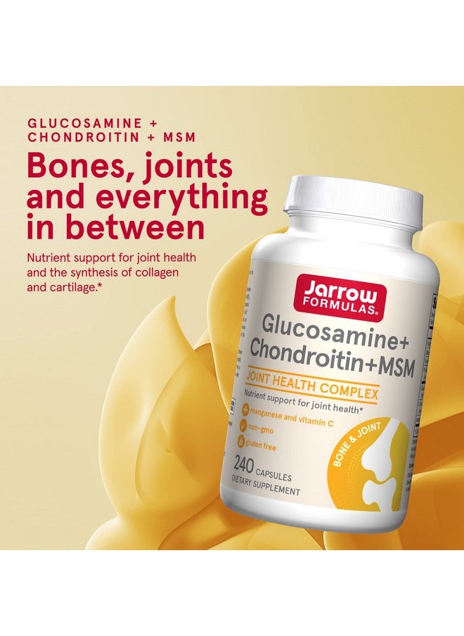 jarrow formulas - Glucosamine 1500 Mg + Chondroitin 1200 Mg + Msm 300 Mg Per Serving 240 Capsules 60 Servings Joint Health Complex Nutrient Support For Joint Health With Vitamin C & Manganese - Image 1