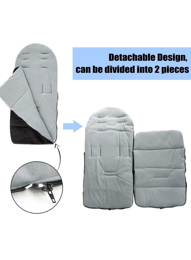 Excefore أغطية أقدام لعربة الأطفال، كيس نوم عالمي للأطفال، أصابع دافئة شتوية لعربة الأطفال، عربة الأطفال، عربة الأطفال، كيس نوم لعربة الأطفال في الهواء الطلق في الشتاء، طويل جدًا للأطفال الصغار - Image 3