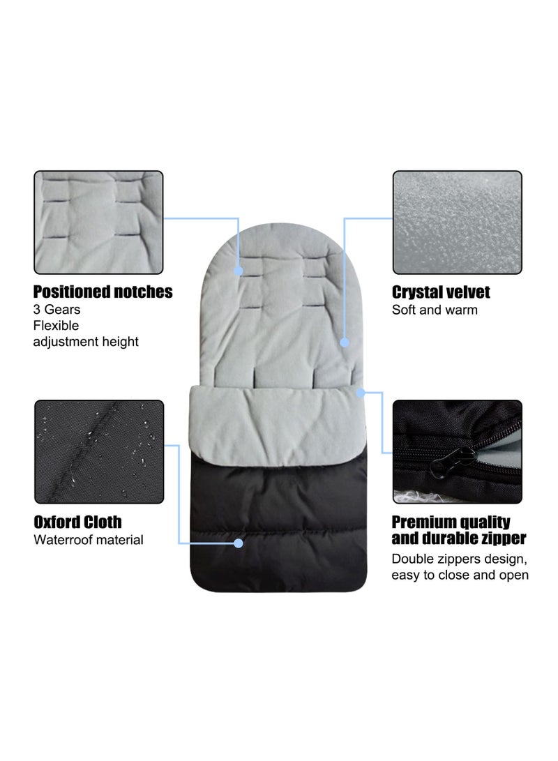 Excefore أغطية أقدام لعربة الأطفال، كيس نوم عالمي للأطفال، أصابع دافئة شتوية لعربة الأطفال، عربة الأطفال، عربة الأطفال، كيس نوم لعربة الأطفال في الهواء الطلق في الشتاء، طويل جدًا للأطفال الصغار - Image 4