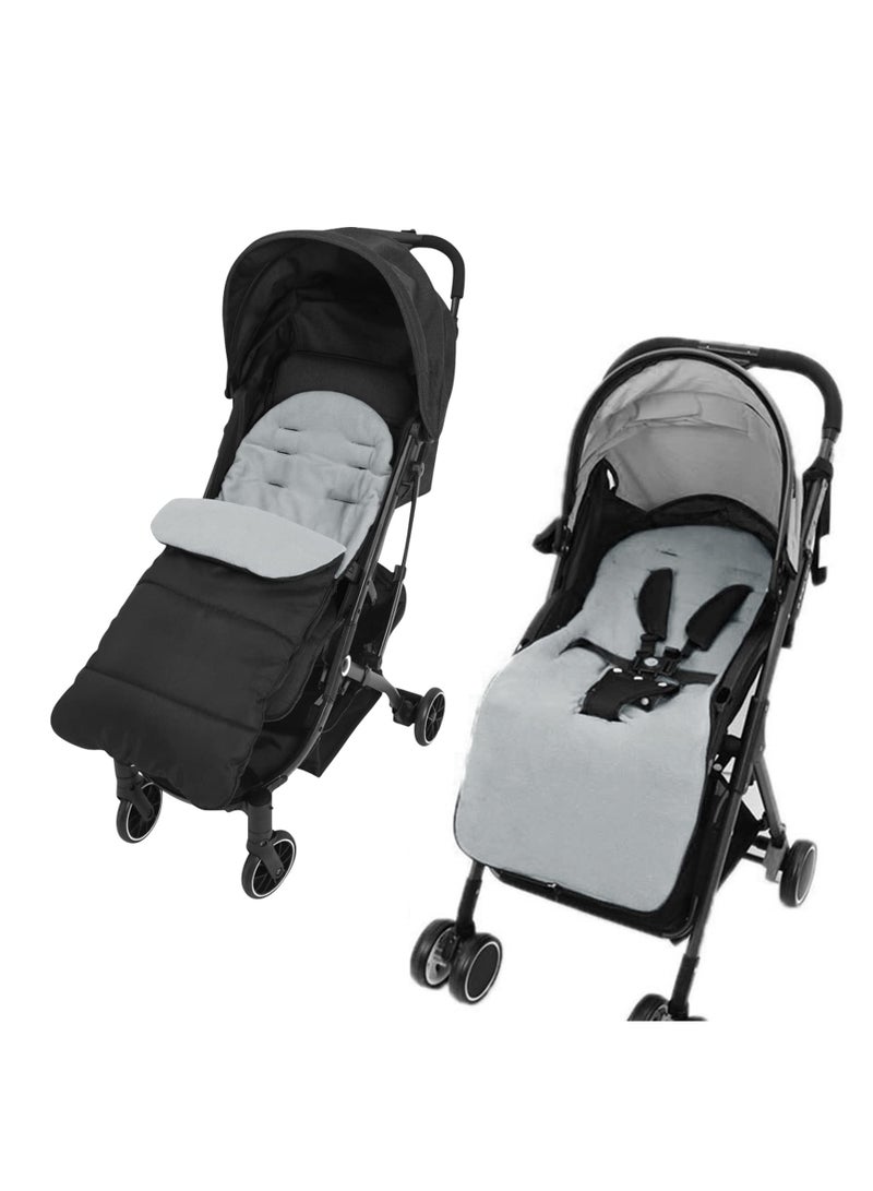 Excefore أغطية أقدام لعربة الأطفال، كيس نوم عالمي للأطفال، أصابع دافئة شتوية لعربة الأطفال، عربة الأطفال، عربة الأطفال، كيس نوم لعربة الأطفال في الهواء الطلق في الشتاء، طويل جدًا للأطفال الصغار - Image 5