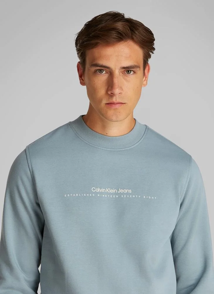 Calvin Klein Jeans Logo Print Crew Neck  Sweatshirt
