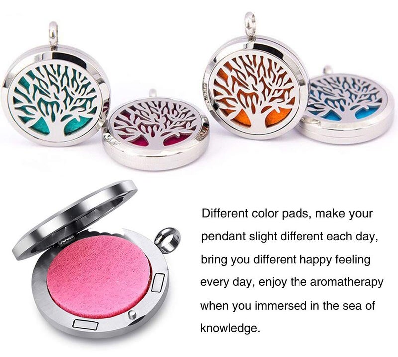 GFONDINGD Aromatherapy Essential Oil Diffuser Necklace Stainless Steel lnspirational Locket Pendant(7 Chakra) - Image 3