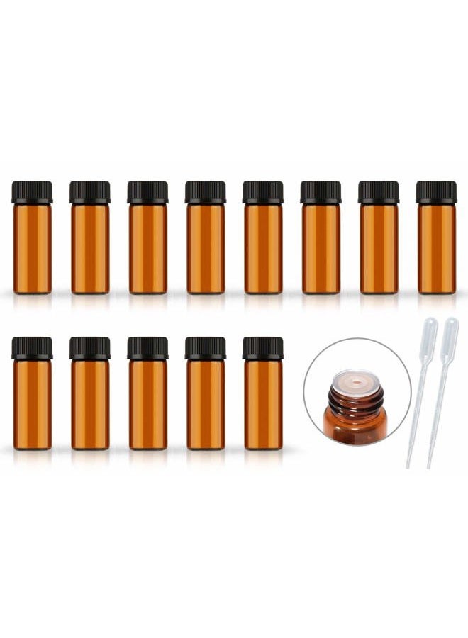 AFMNQZ 50Pack Set 5ML Amber Glass Bottle with Orifice Reducer and Cap Small Essential Oil Vials (5ML) - Image 1