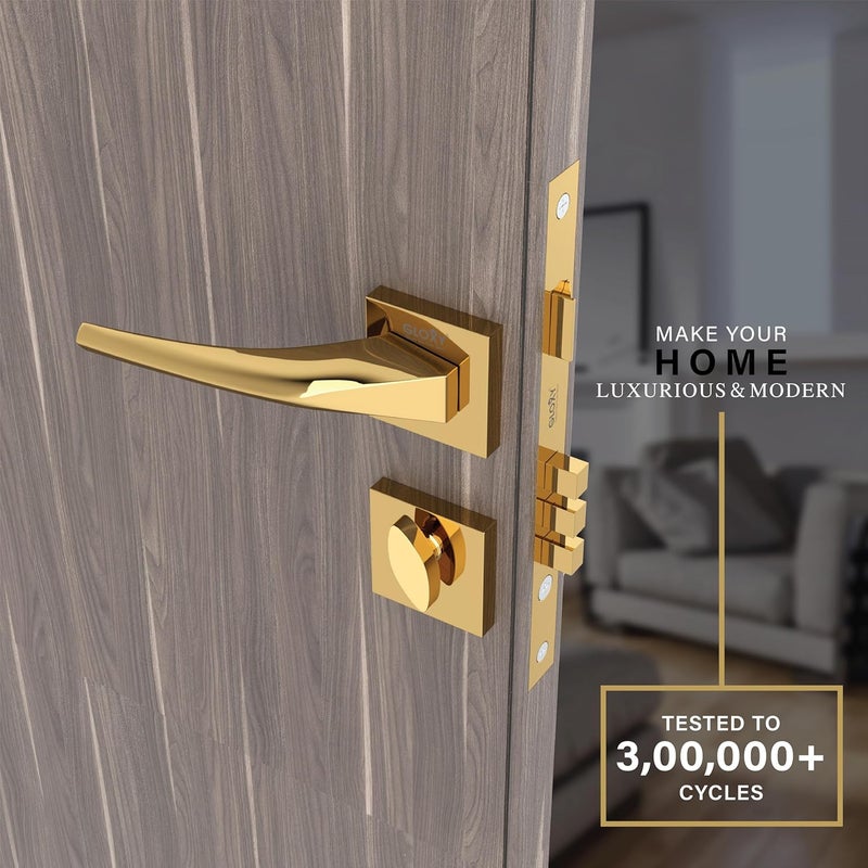 GLOXY Brass Door Locks for Main Door Mortise Door Lock Door Lock Set with 3 Brass Keys Bedroom Door Lock for HomeOfficeHotel Gold Finish 2 Years Warranty Pack of 1 - Image 4