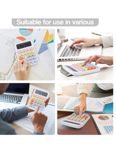 KASTWAVE Mechanical Switch Calculator, Colorful Candy Calculator,12 Digit Desk Calculator Extra Large LCD Display, Suitable for Daily and Basic Office (White)  - Image 5