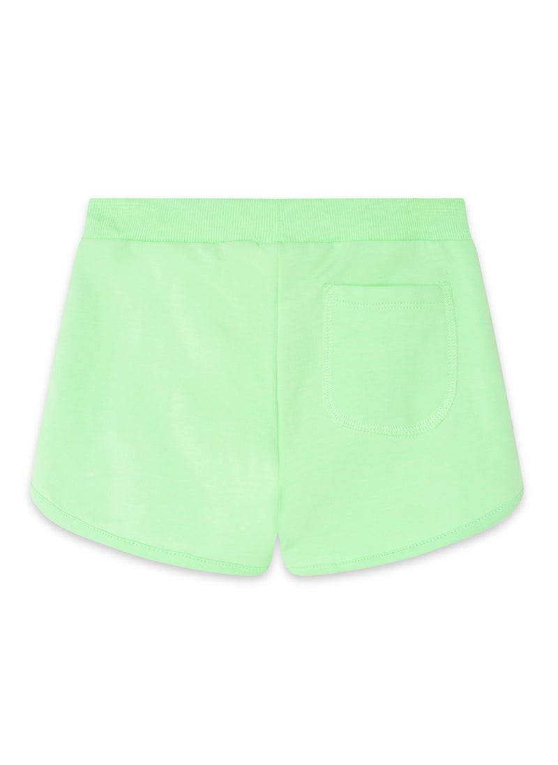 CANADA HOUSE Soft and Comfortable Light Green French Terry Cotton Shorts for Girls  - Image 2