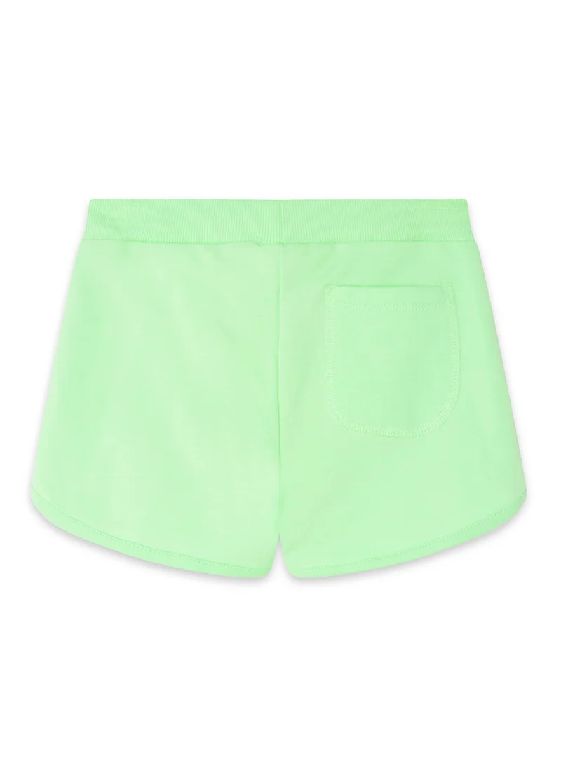 CANADA HOUSE Soft and Comfortable Light Green French Terry Cotton Shorts for Girls