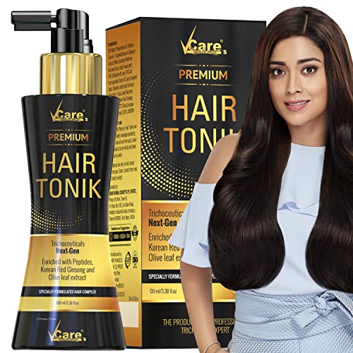 VCare Day Night Hair Tonic For Men & Women with Castor Oil and Olive Leaf Extract-Best Scalp Serum for All Hair Type-Prevents Hair Fall & Strengthens Hair Stimulates (100ml Pack of 1) - Image 1